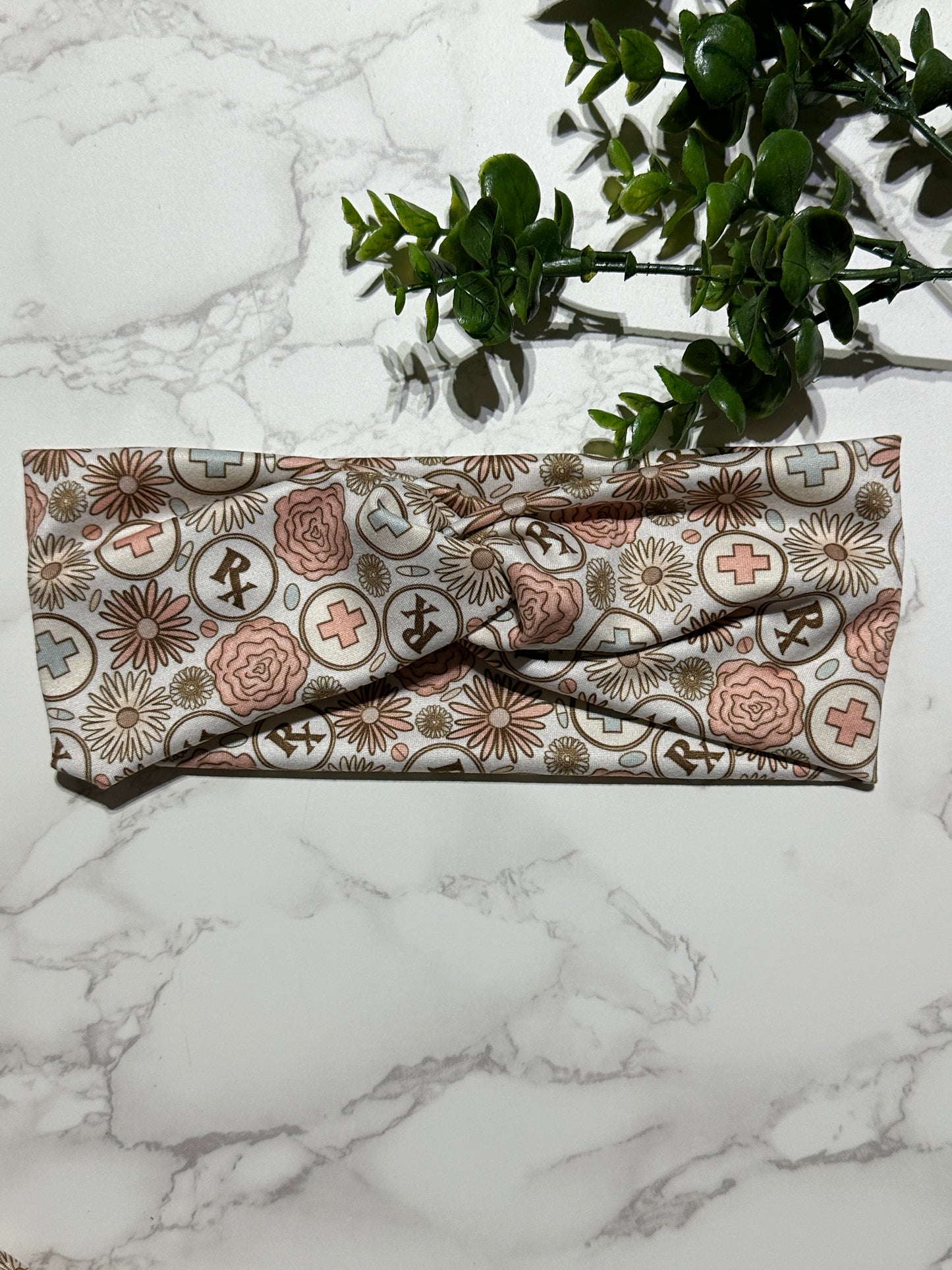 Boho Floral/RX Medical Twist Headband