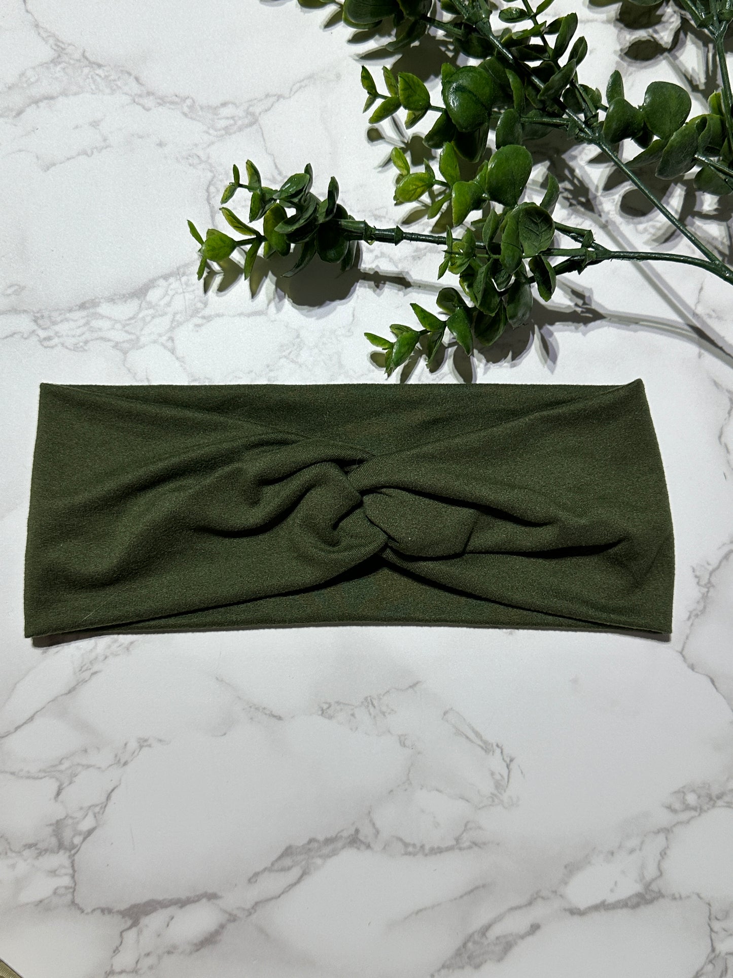 Solid Olive Green Twist Headband