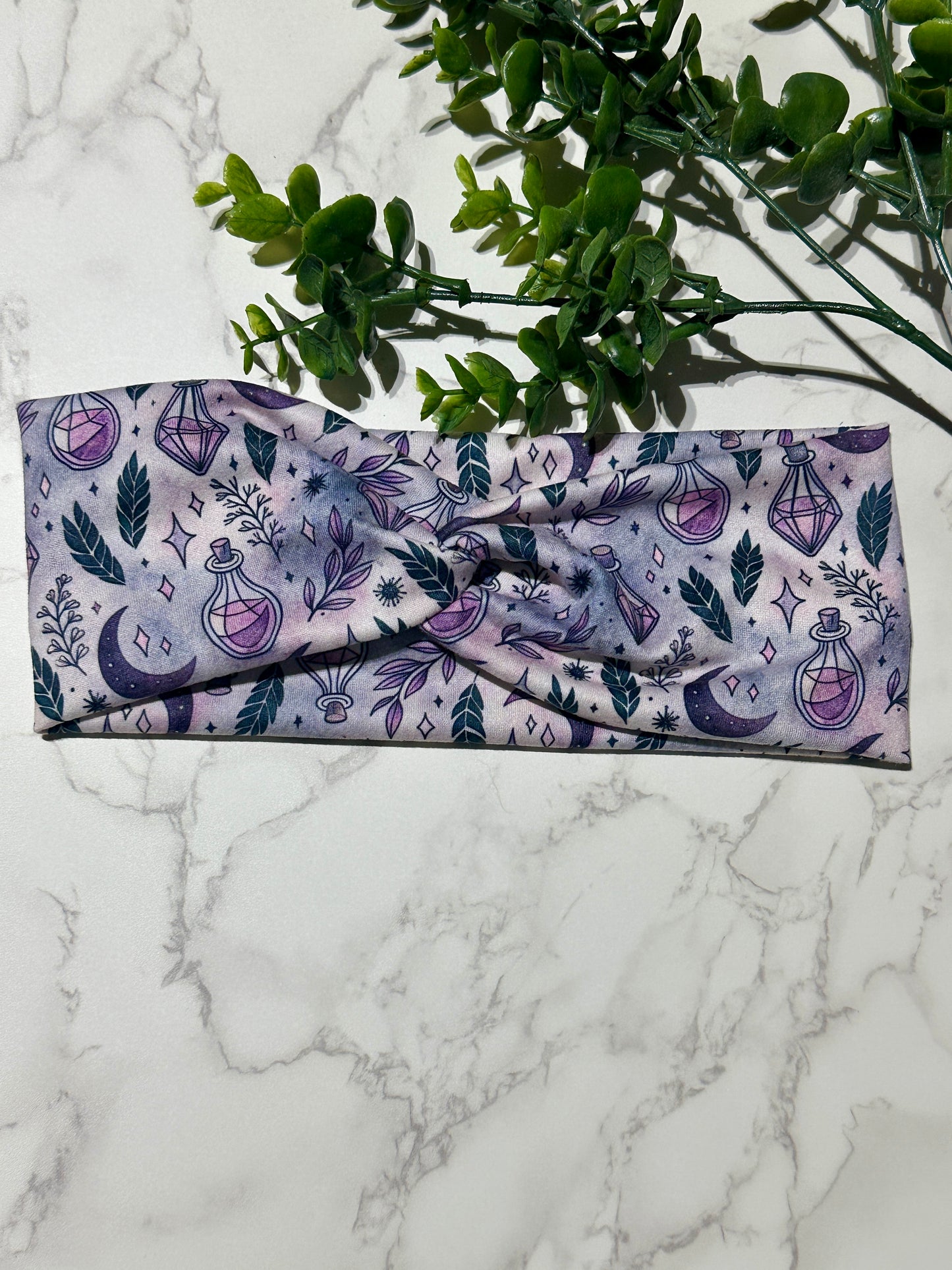 Purple Mystical Crystals Twist Headband
