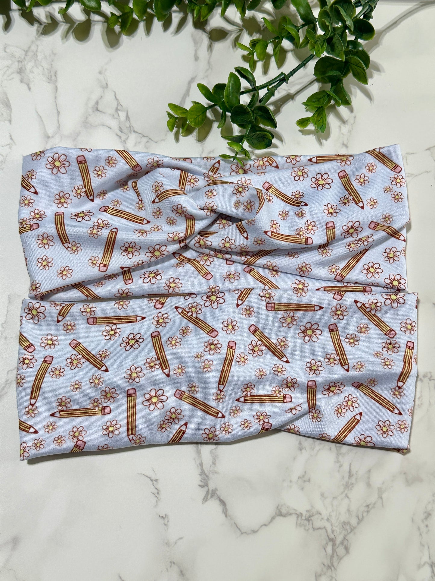 Back to School Twist Headband - Pencils