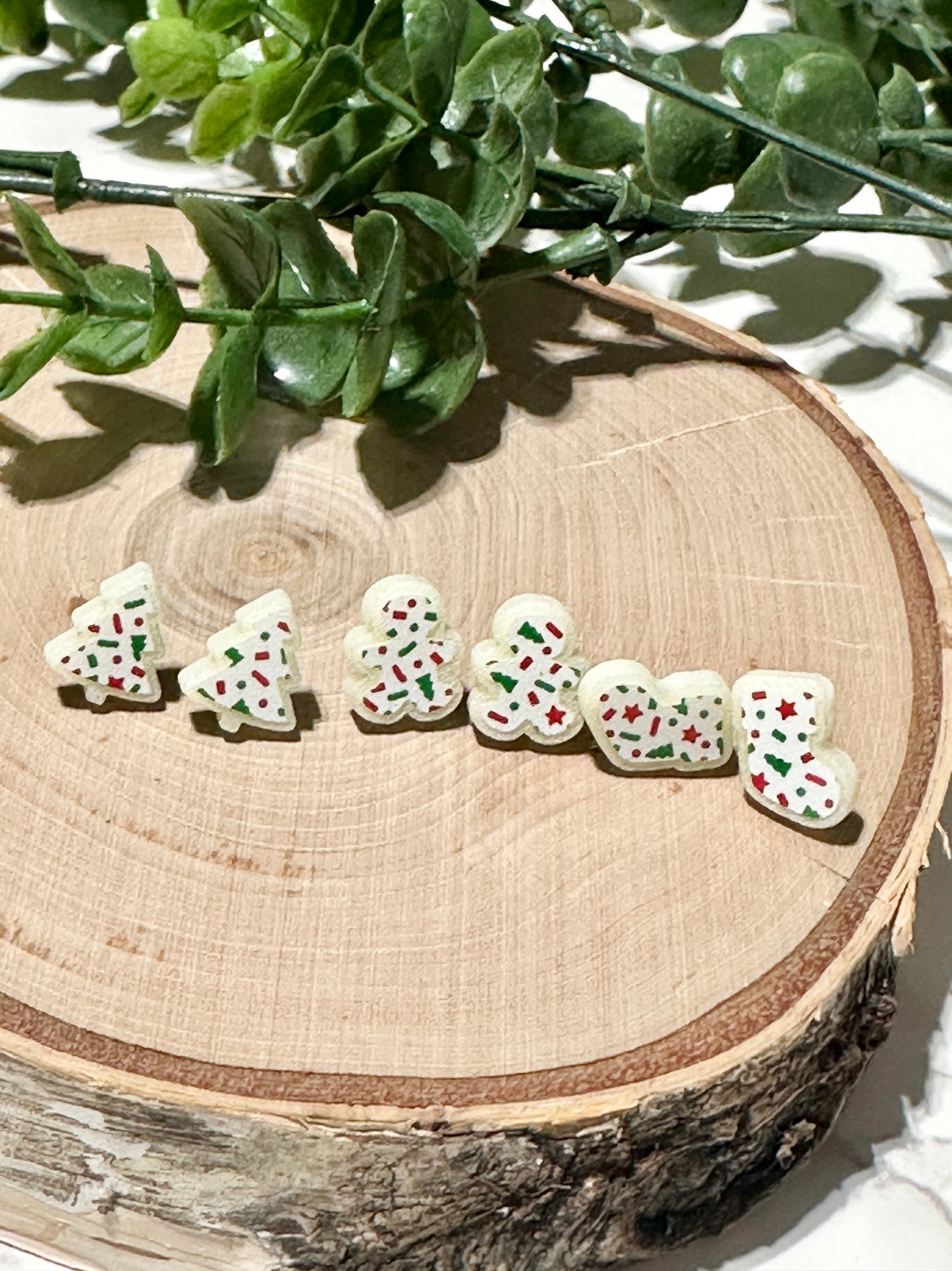 Christmas Cookie Gingerbread Stud Earrings