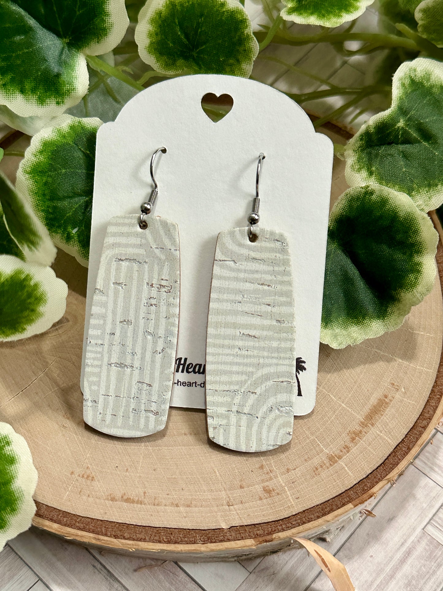 Bar Earrings - Taupe Geometric