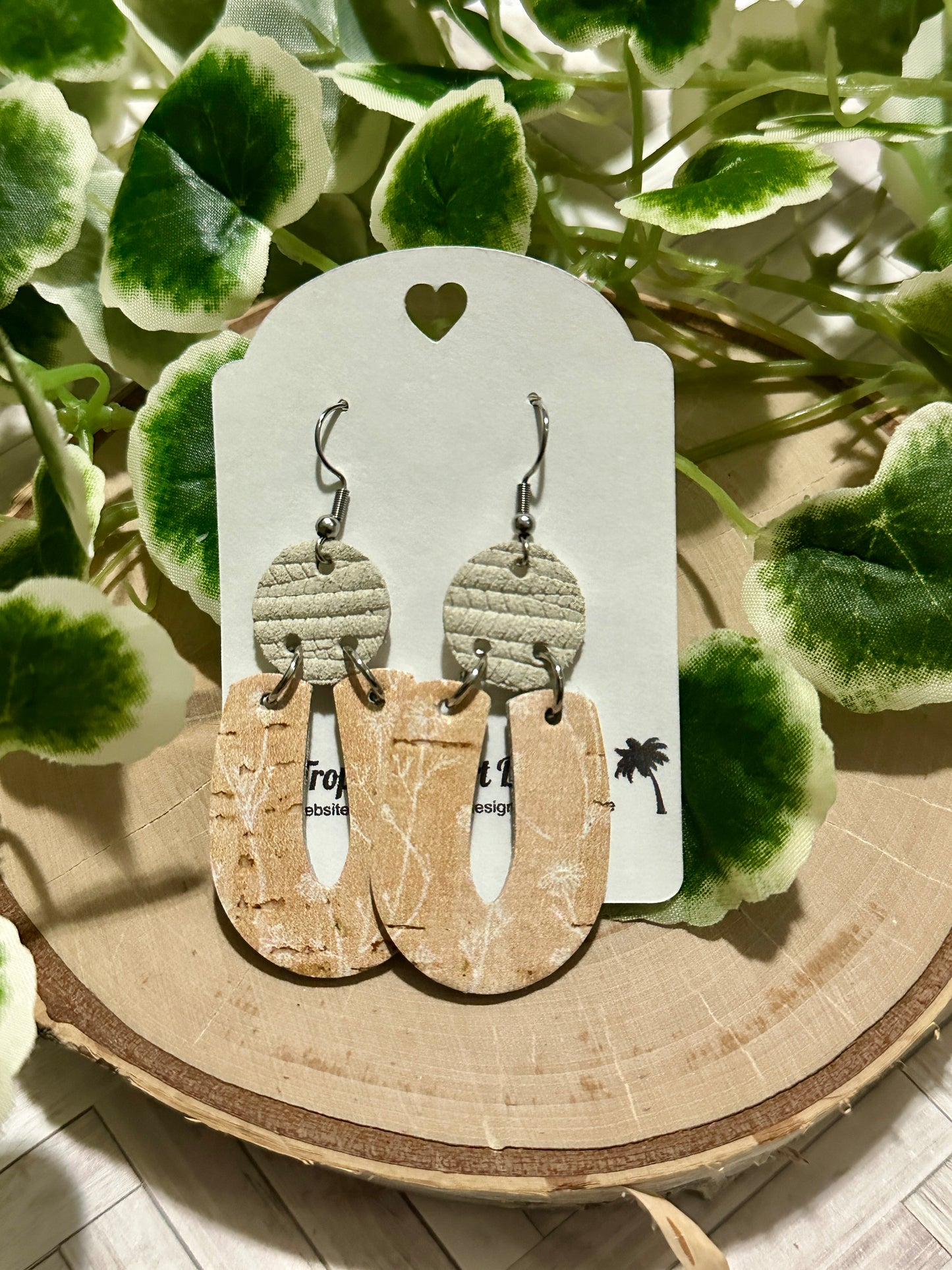 "U" Earrings - Mustard Floral