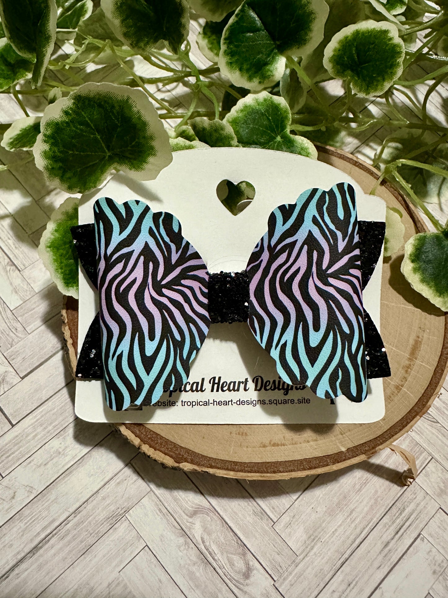 Purple/Blue Zebra hairbow