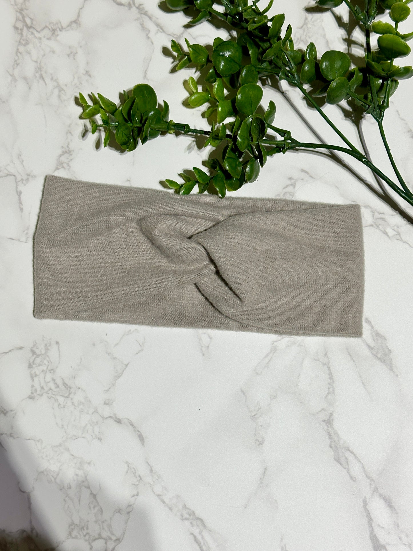 Taupe Sweater Twist Headband
