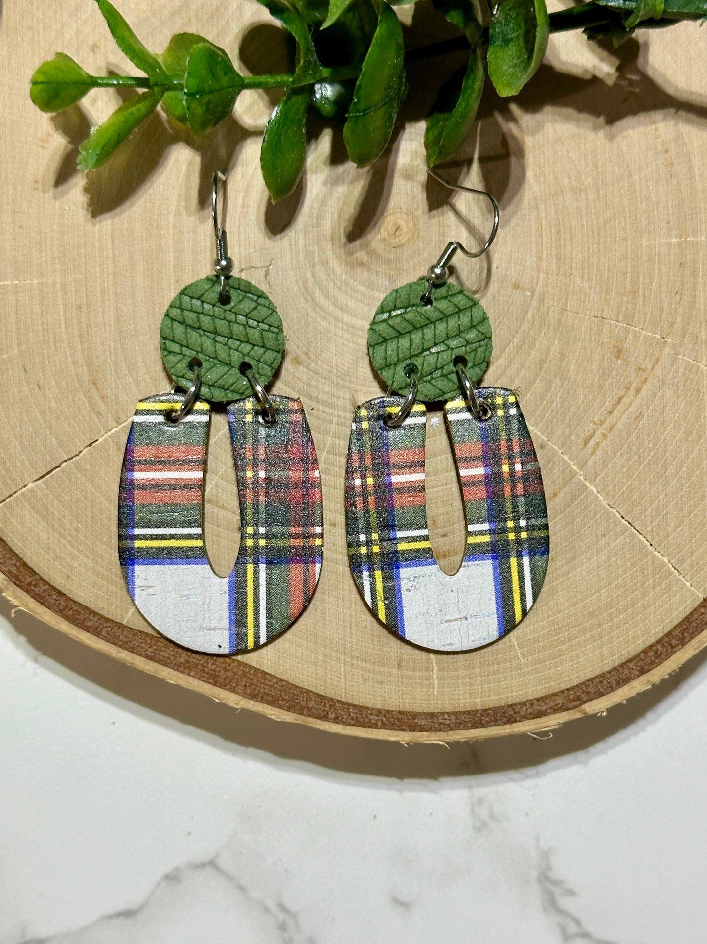 "U" Earrings - Dublin Tartan Plaid