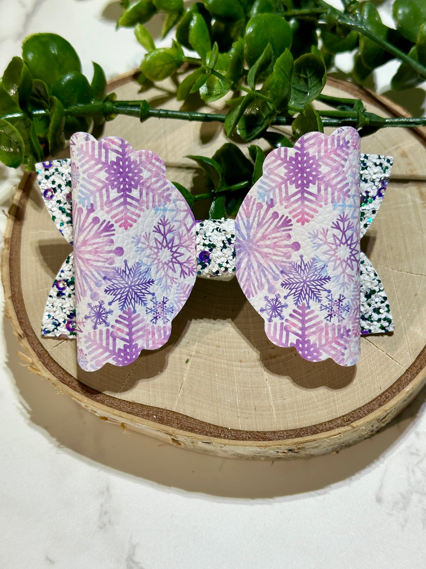 Purple Snowflake Hairbow