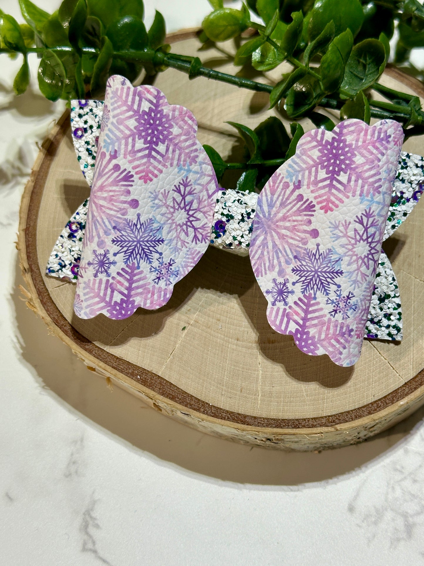 Purple Snowflake Hairbow