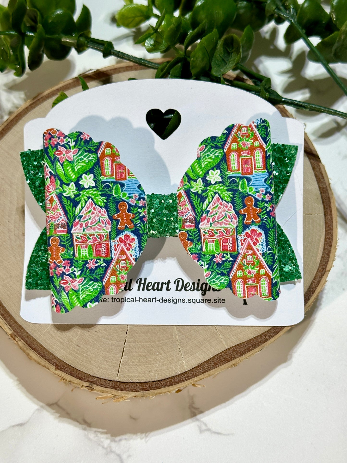 Christmas Gingerbread House Hairbow