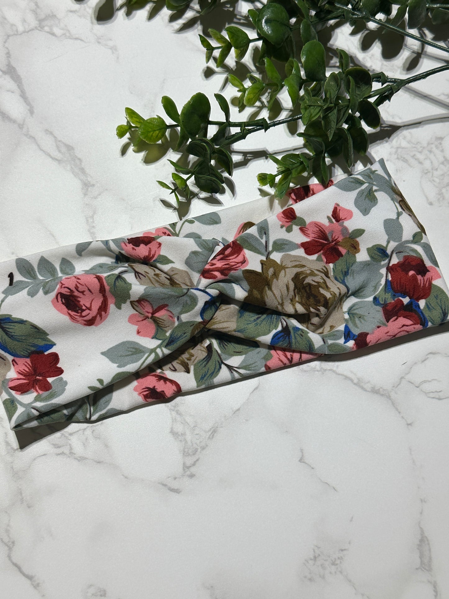 Rose Floral Twist Headband