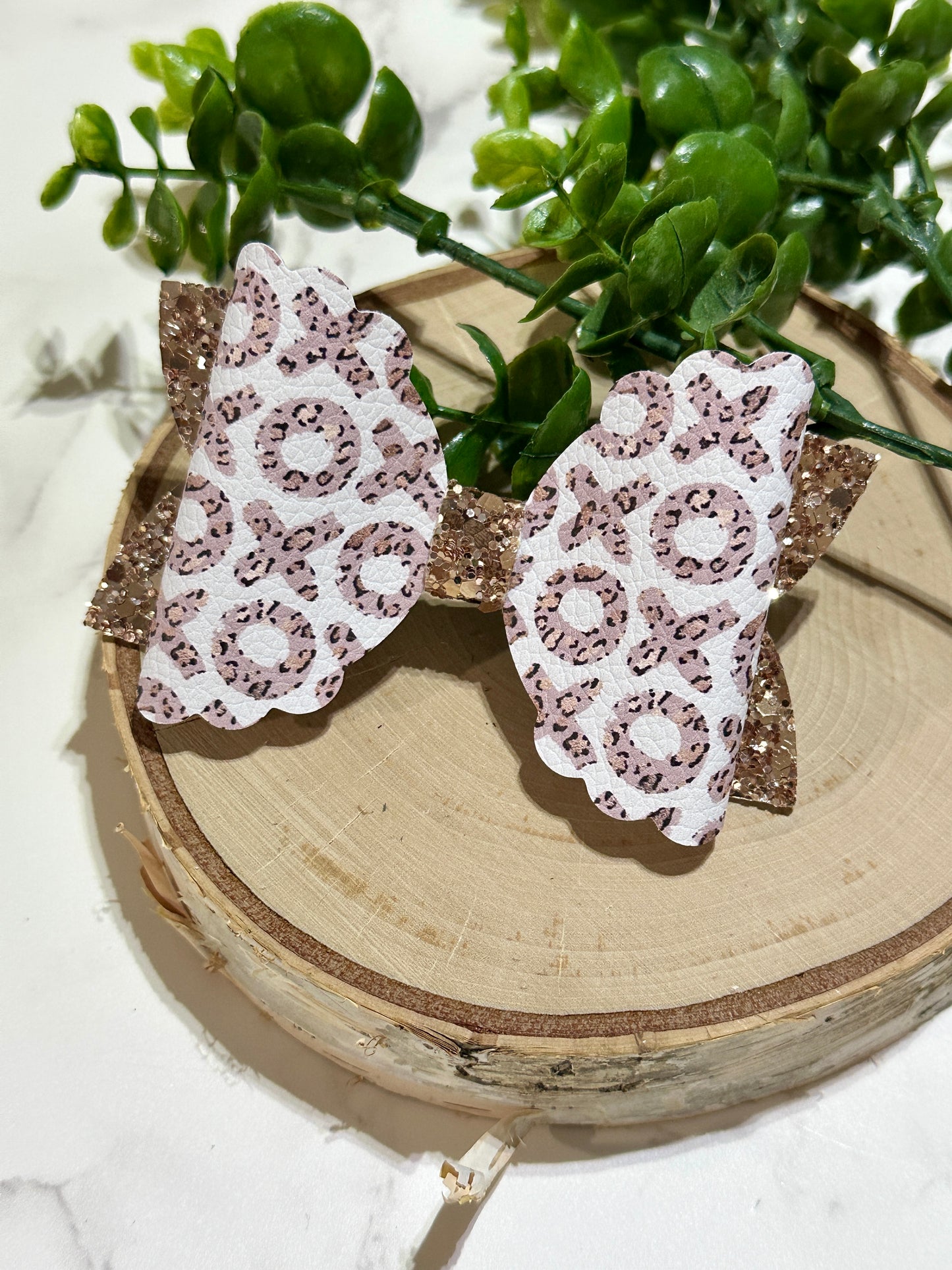 Leopard XOXO Hair Bow