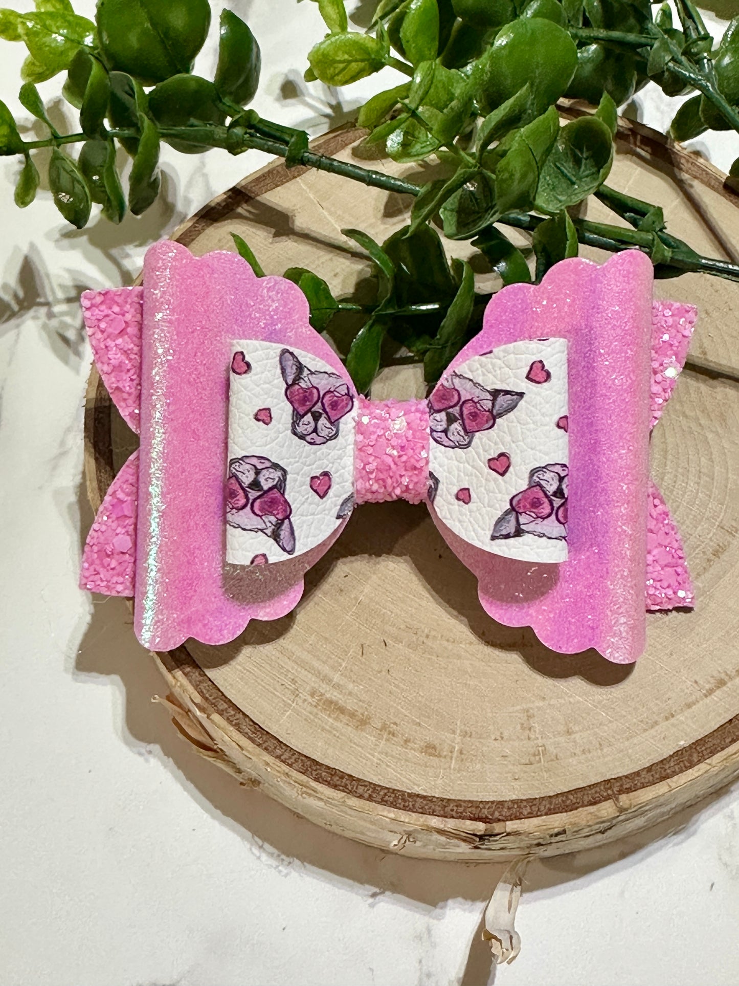 Dog Love in Glasses/Shimmer Hair Bow