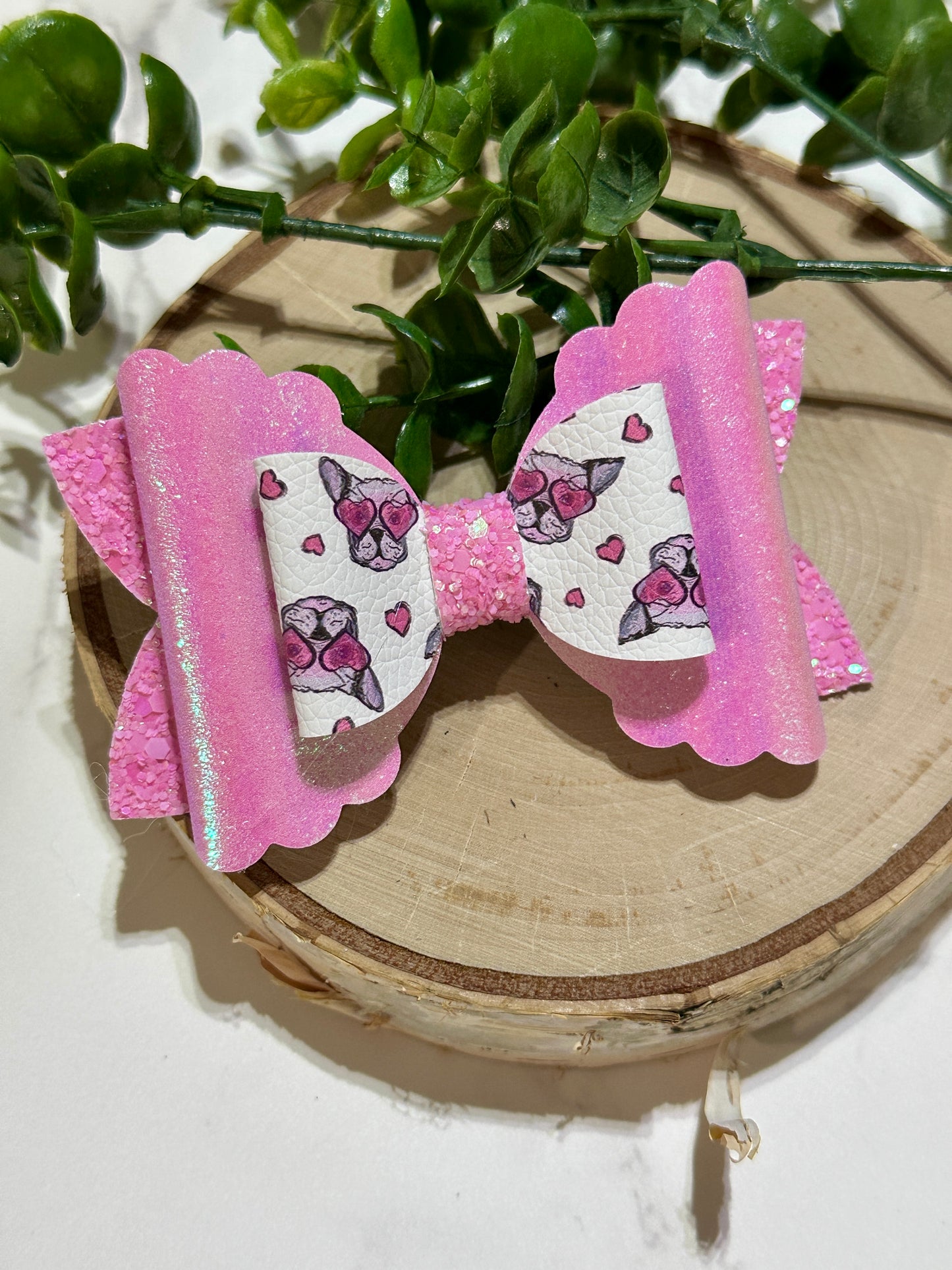 Dog Love in Glasses/Shimmer Hair Bow