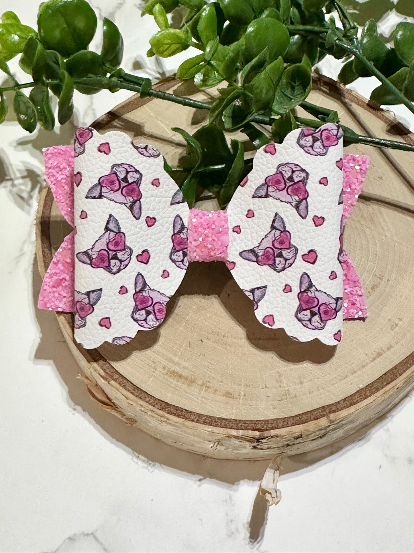 Dog Love in Glasses Hair Bow