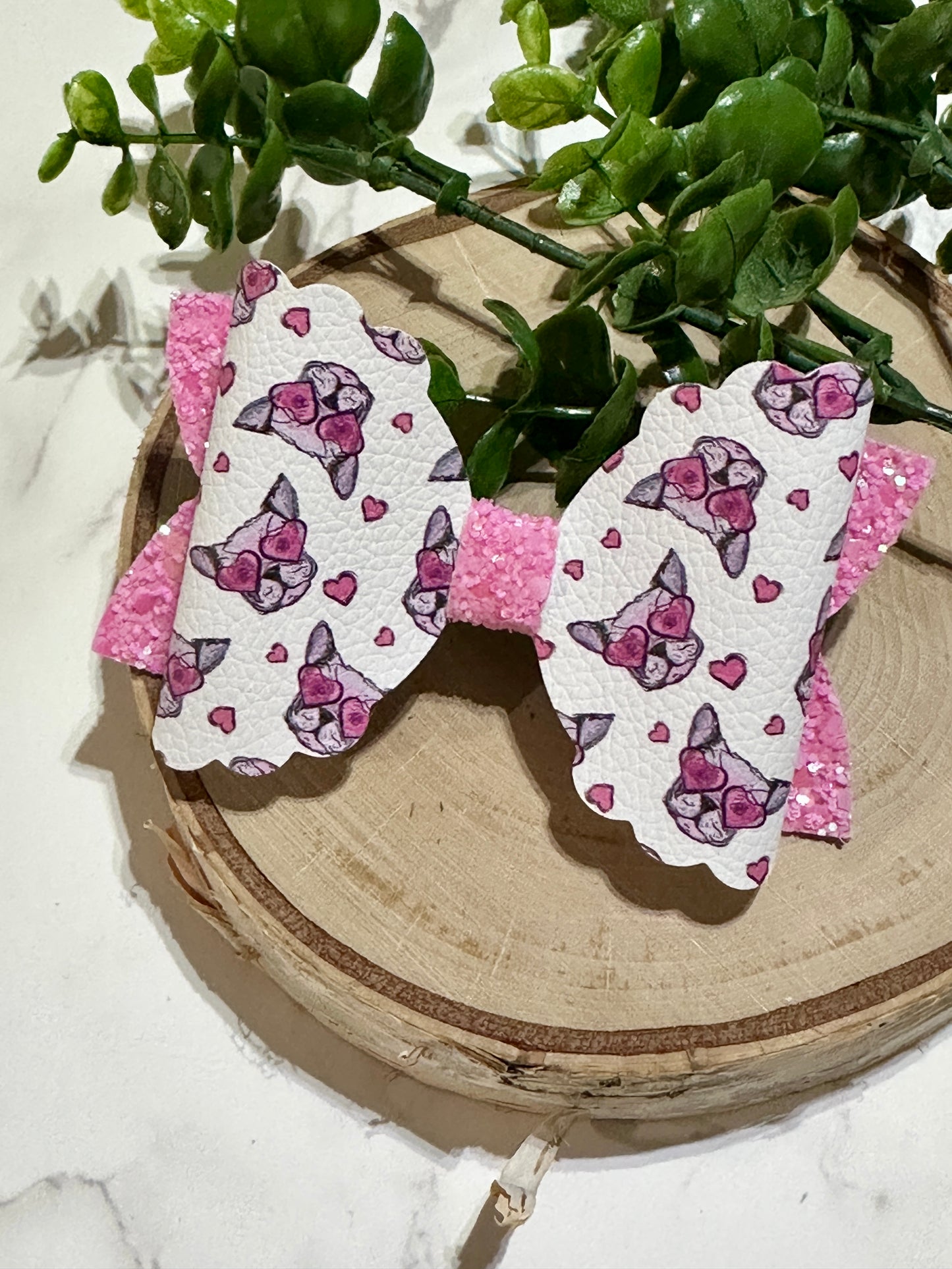 Dog Love in Glasses Hair Bow