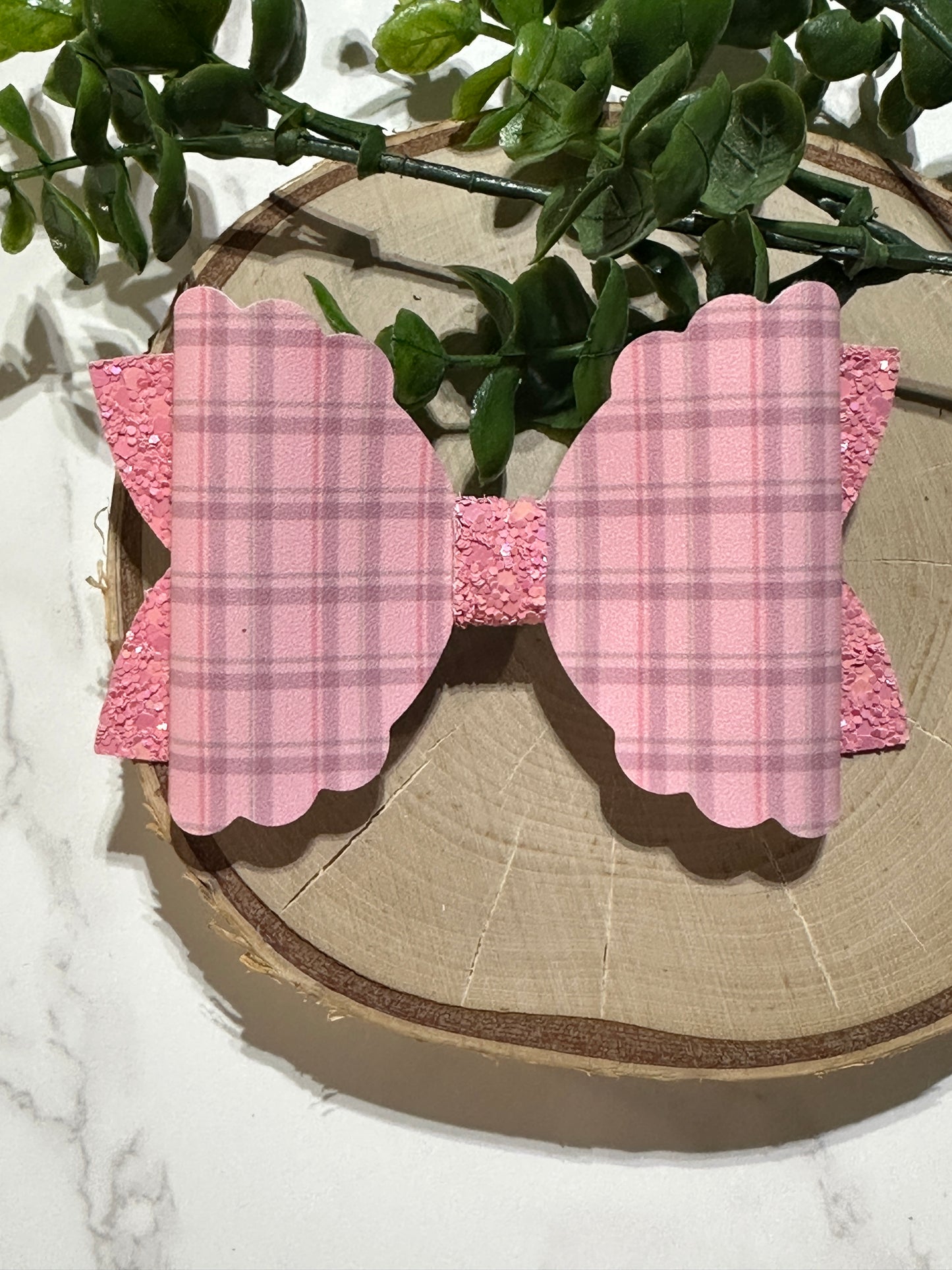 Pink Plaid Hairbow