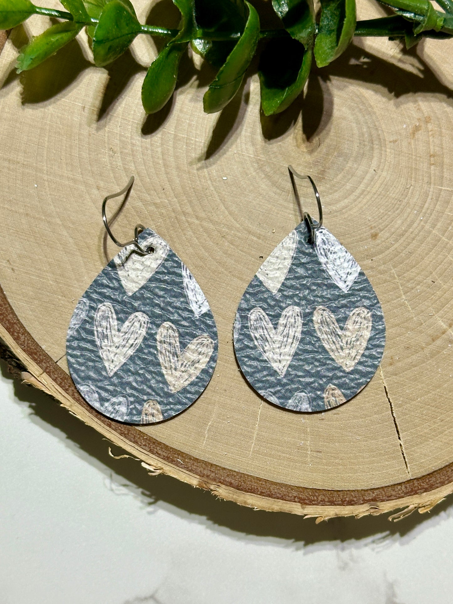 Small Teardrop Earrings - Dark Boho Hearts