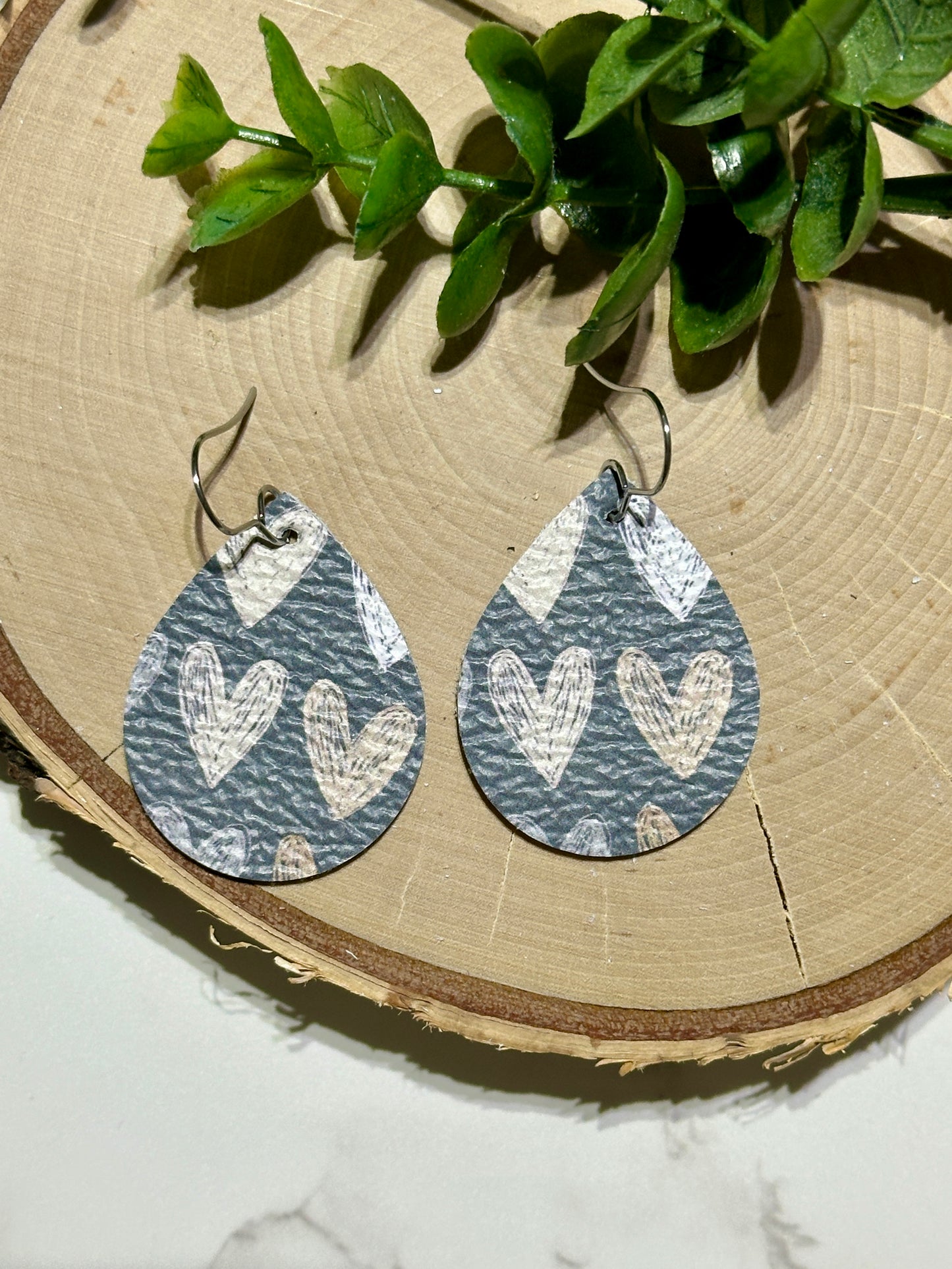 Small Teardrop Earrings - Dark Boho Hearts