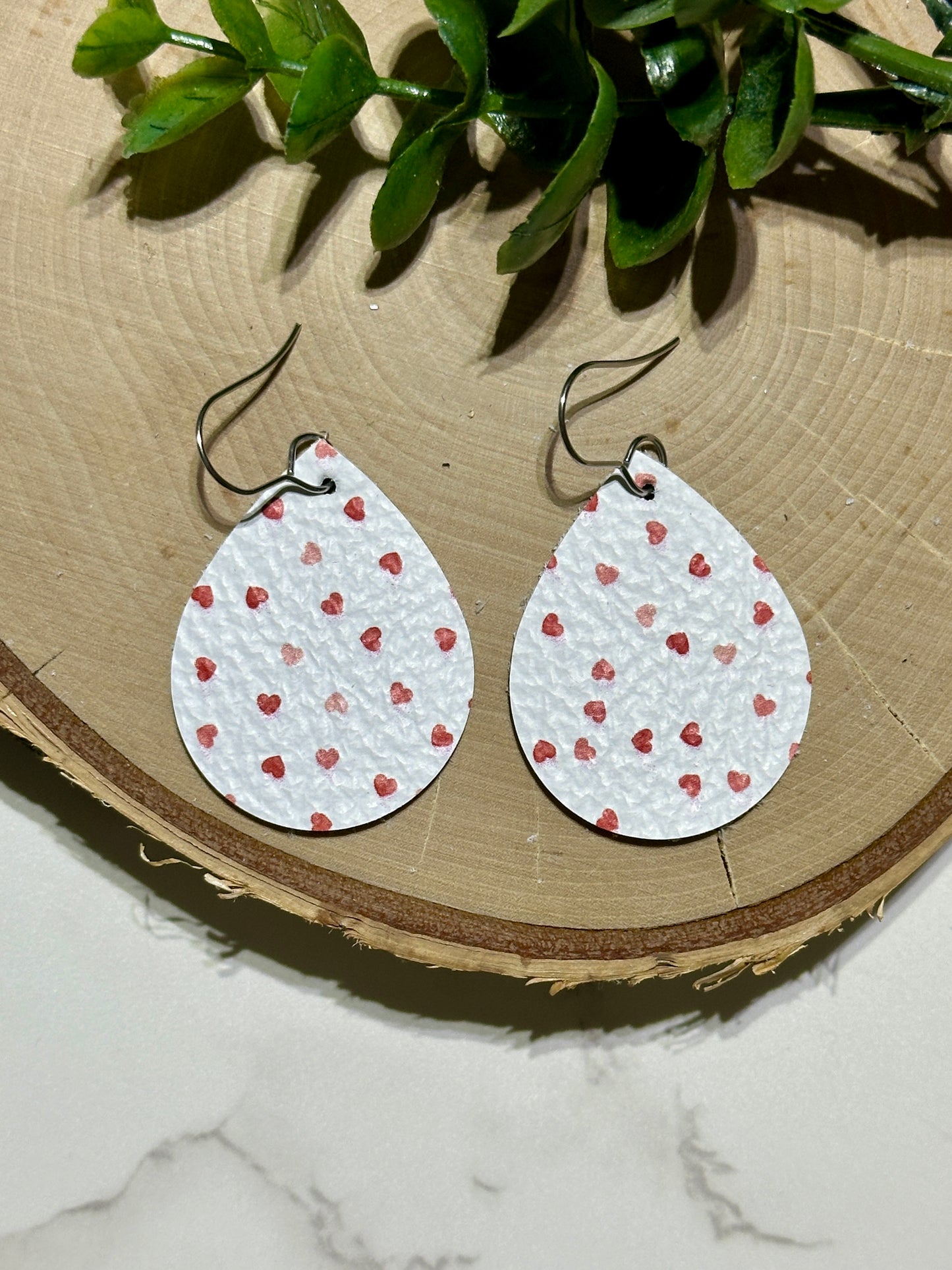 Small Teardrop Earrings - Mini Hearts
