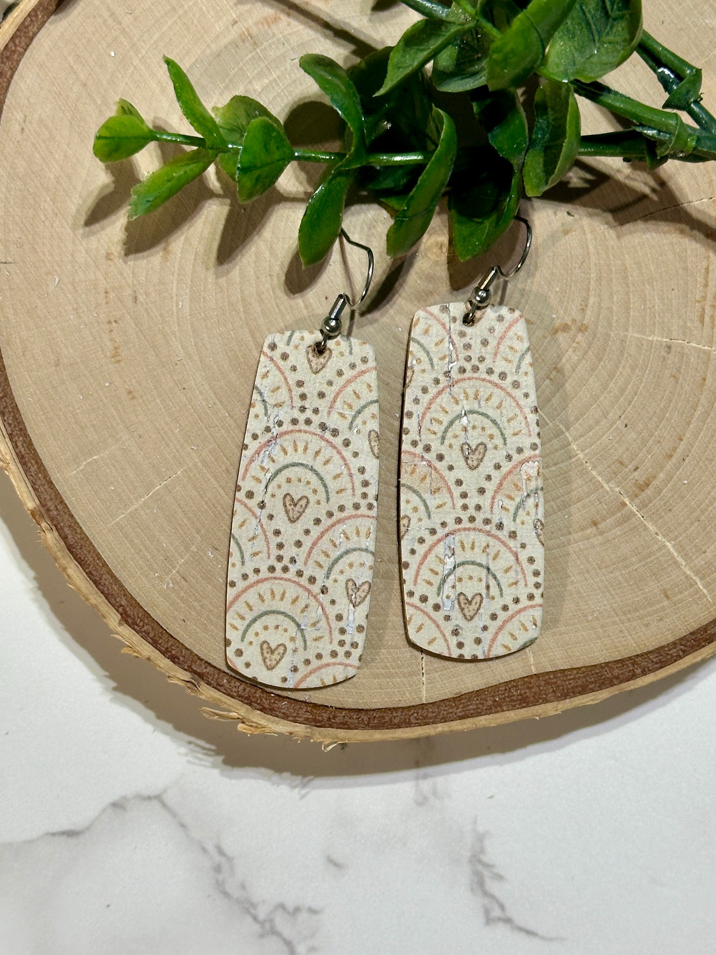 Bar Earrings - Boho Hearts