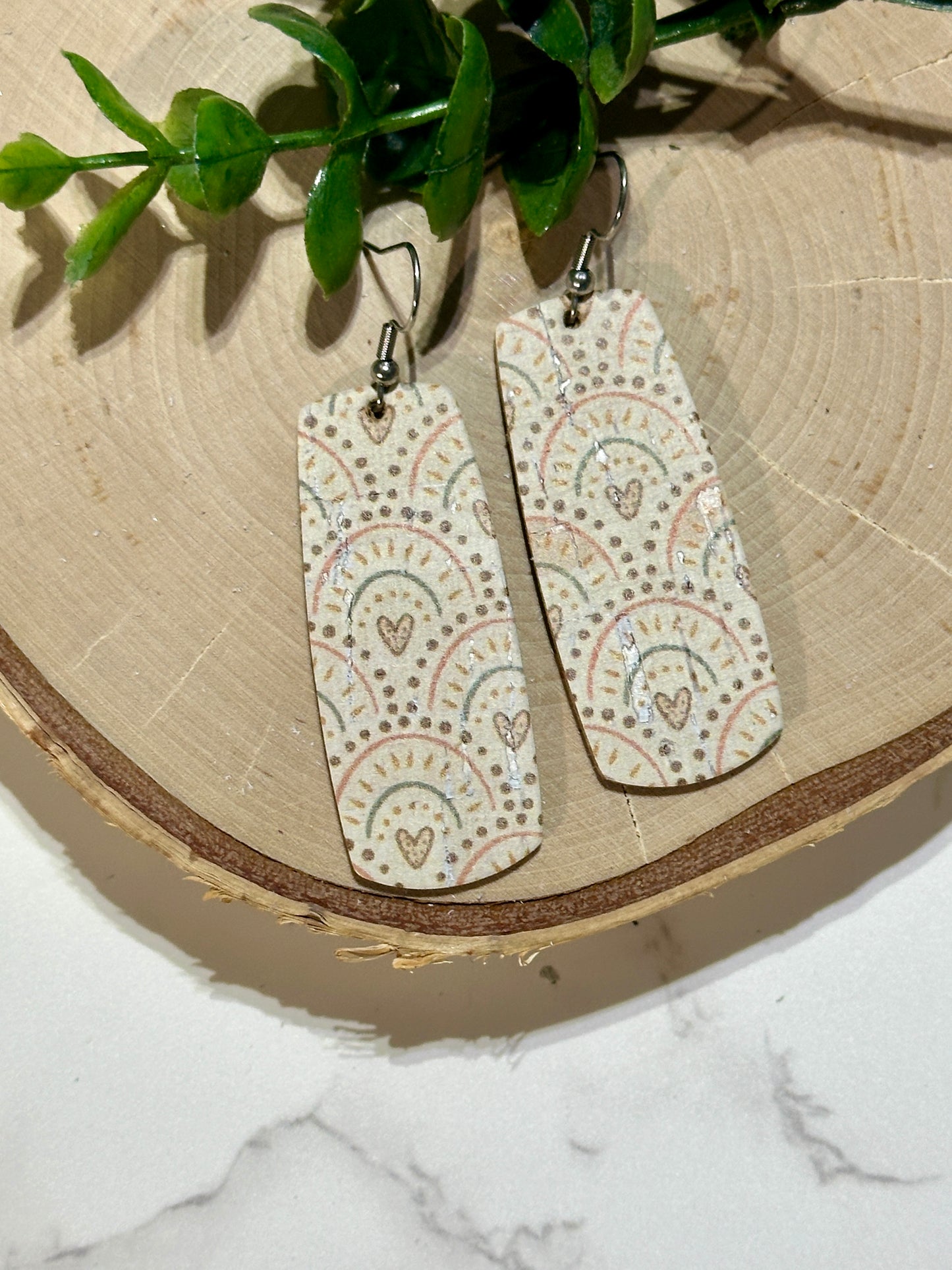 Bar Earrings - Boho Hearts