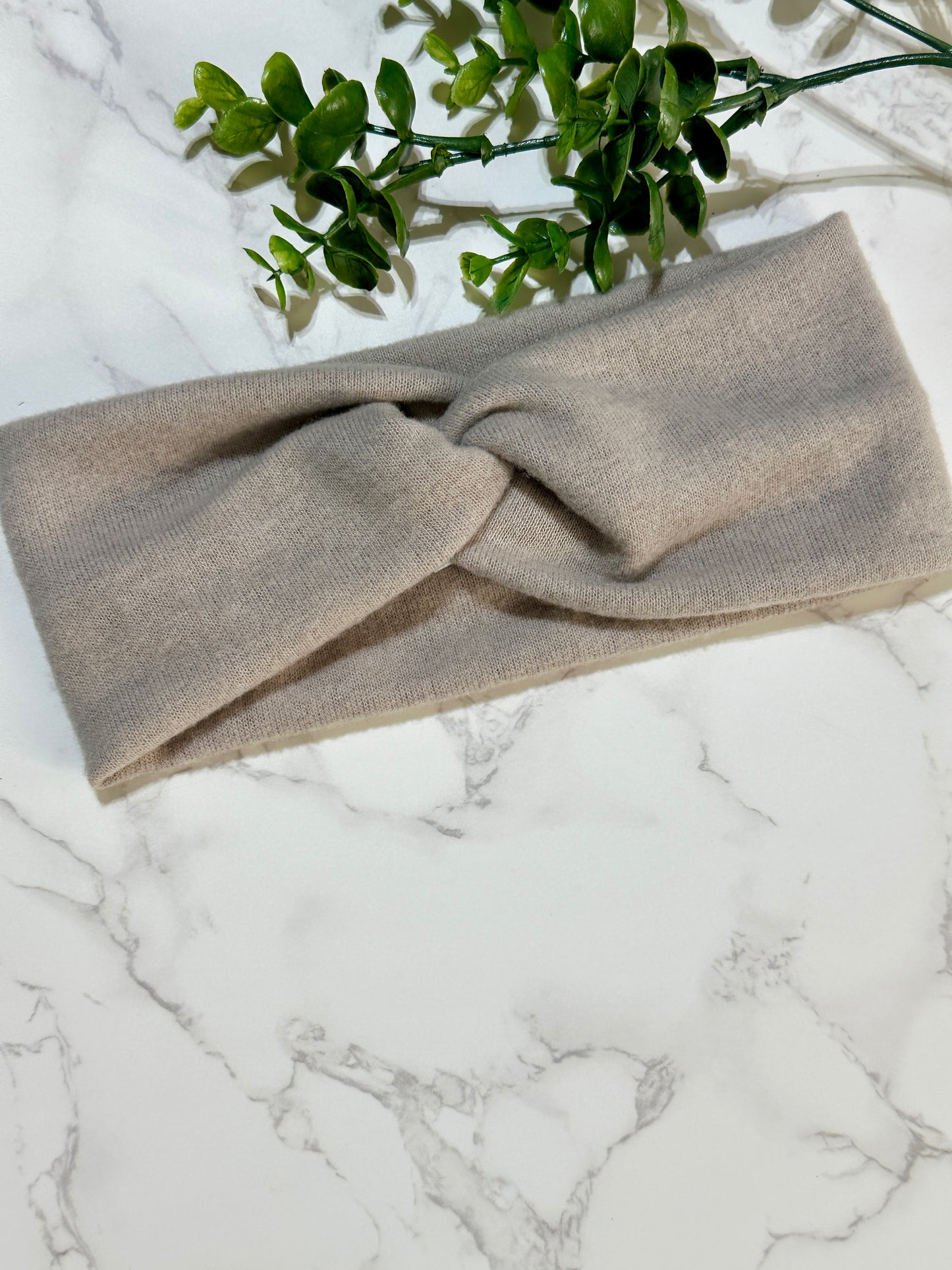 Taupe Sweater Twist Headband
