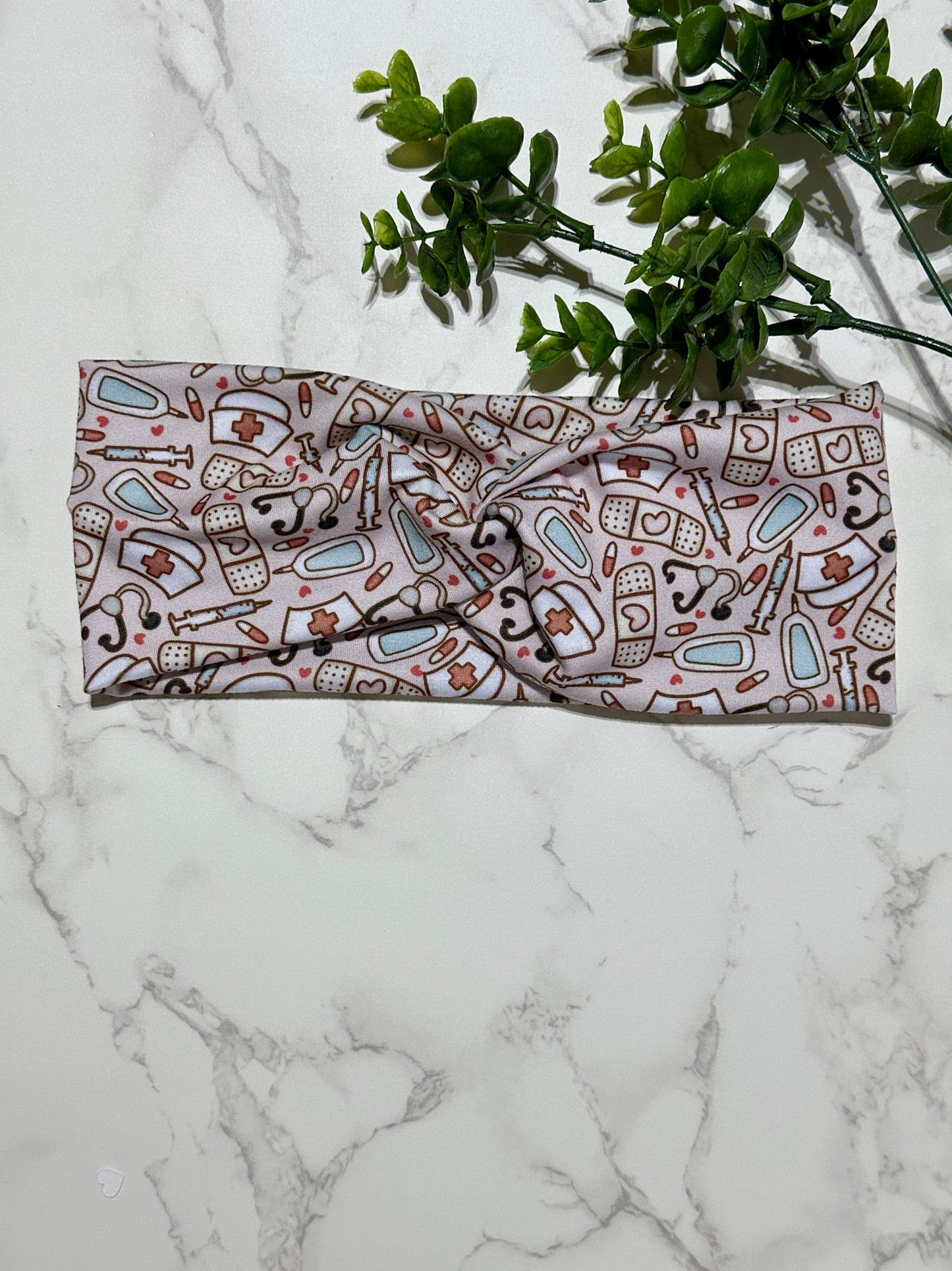 Pink Nurse Bandage Twist Headband