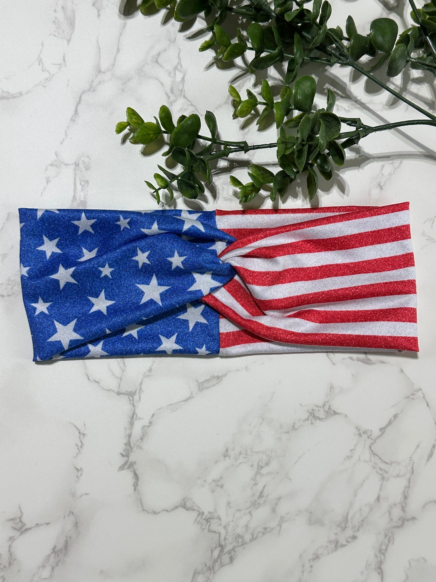 Distressed Stars and Stripes Twist Headband