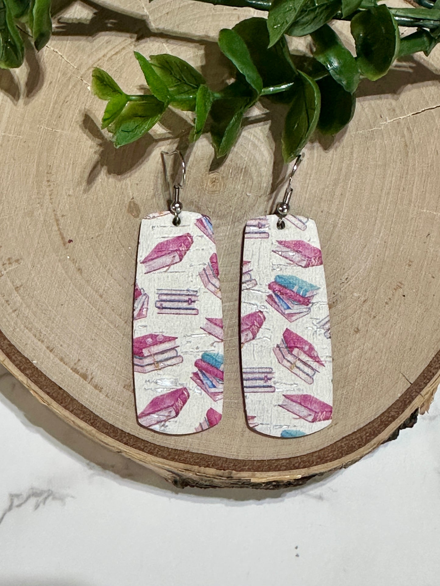 Bar Earrings - Books