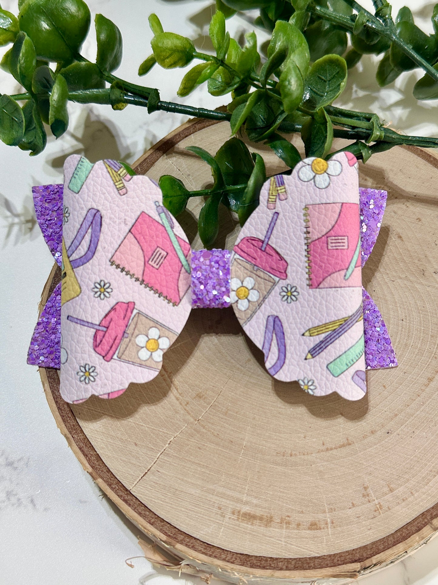 Back to School Bow - Notebooks and Coffee