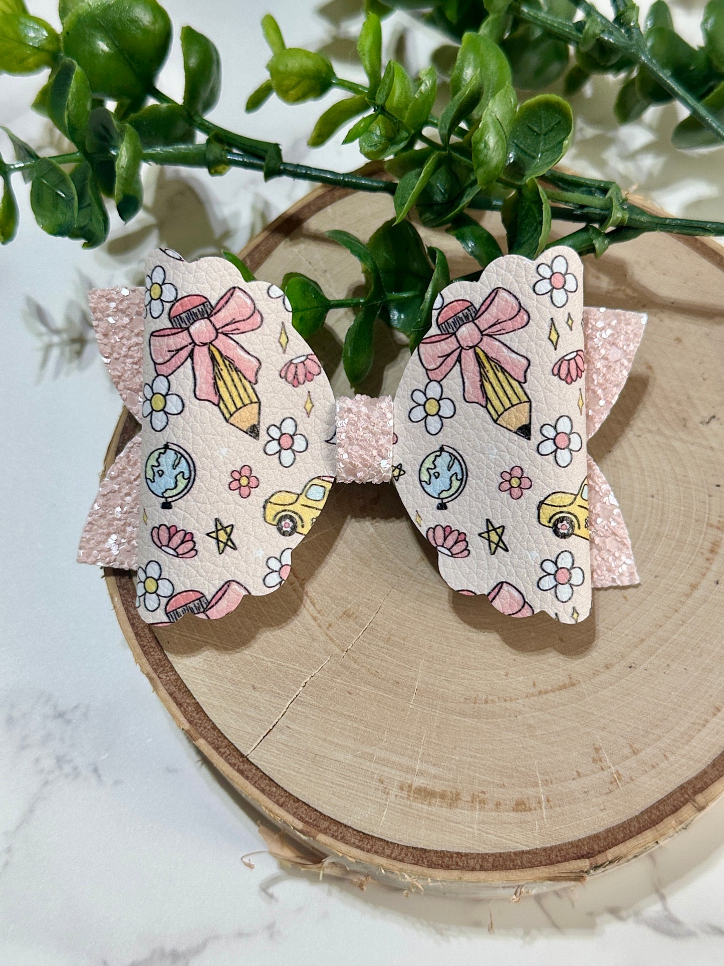 Back to School Bow - Bow Pencil/Bus