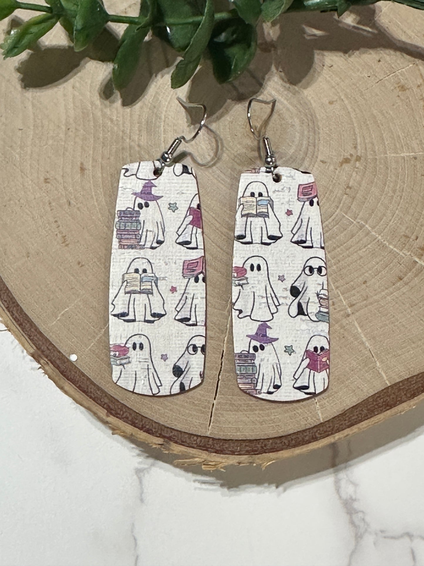 Bar Earrings - Ghosts and Books