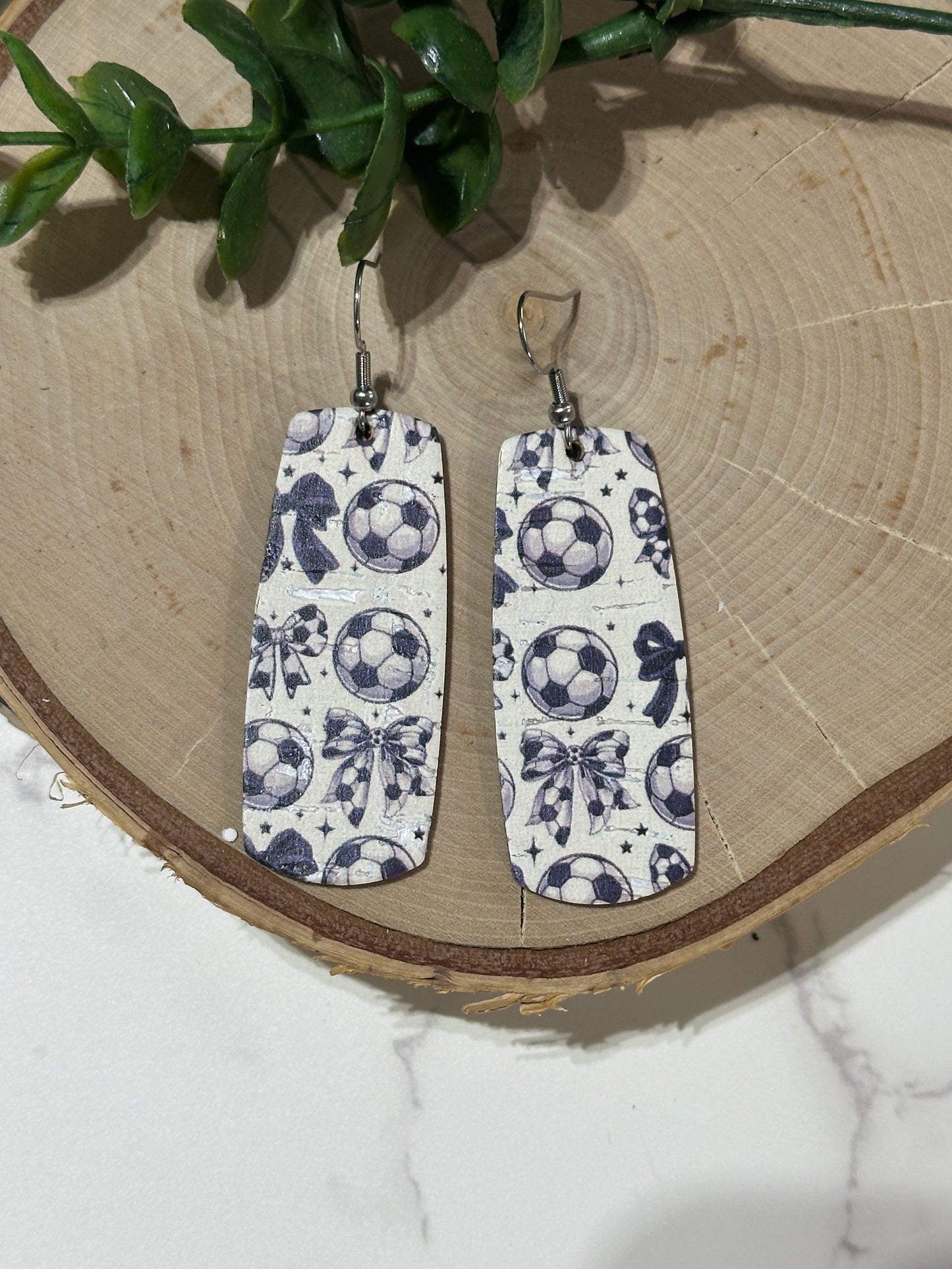 Bar Earrings - Soccer and Bows