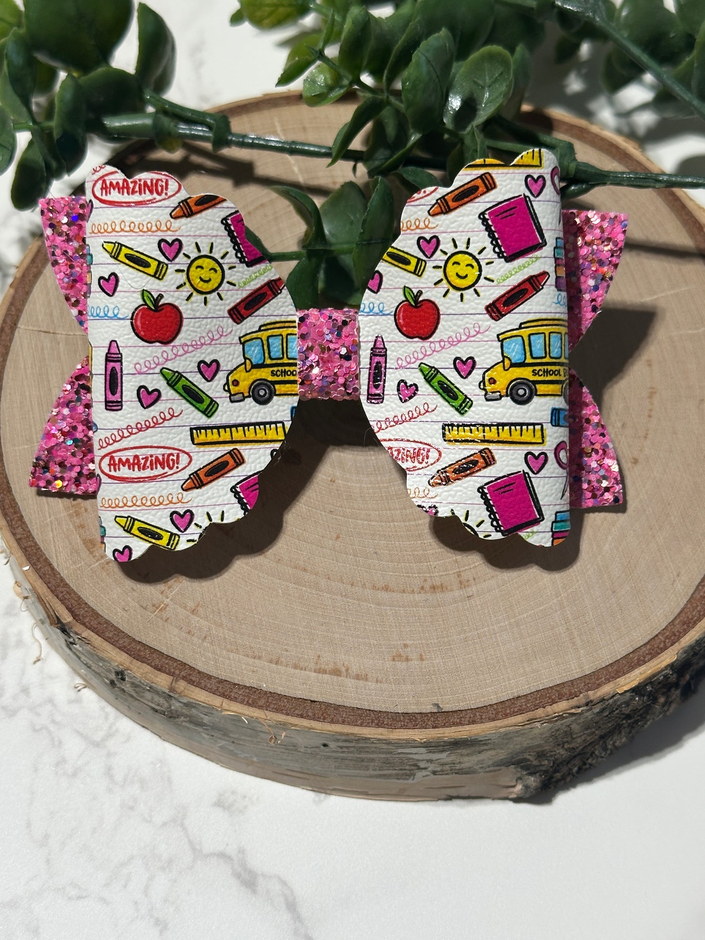 School Bus Hairbow