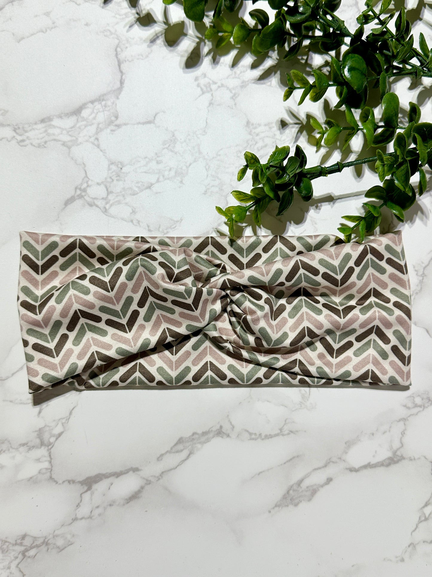 Green/Brown Arrows Twist Headband