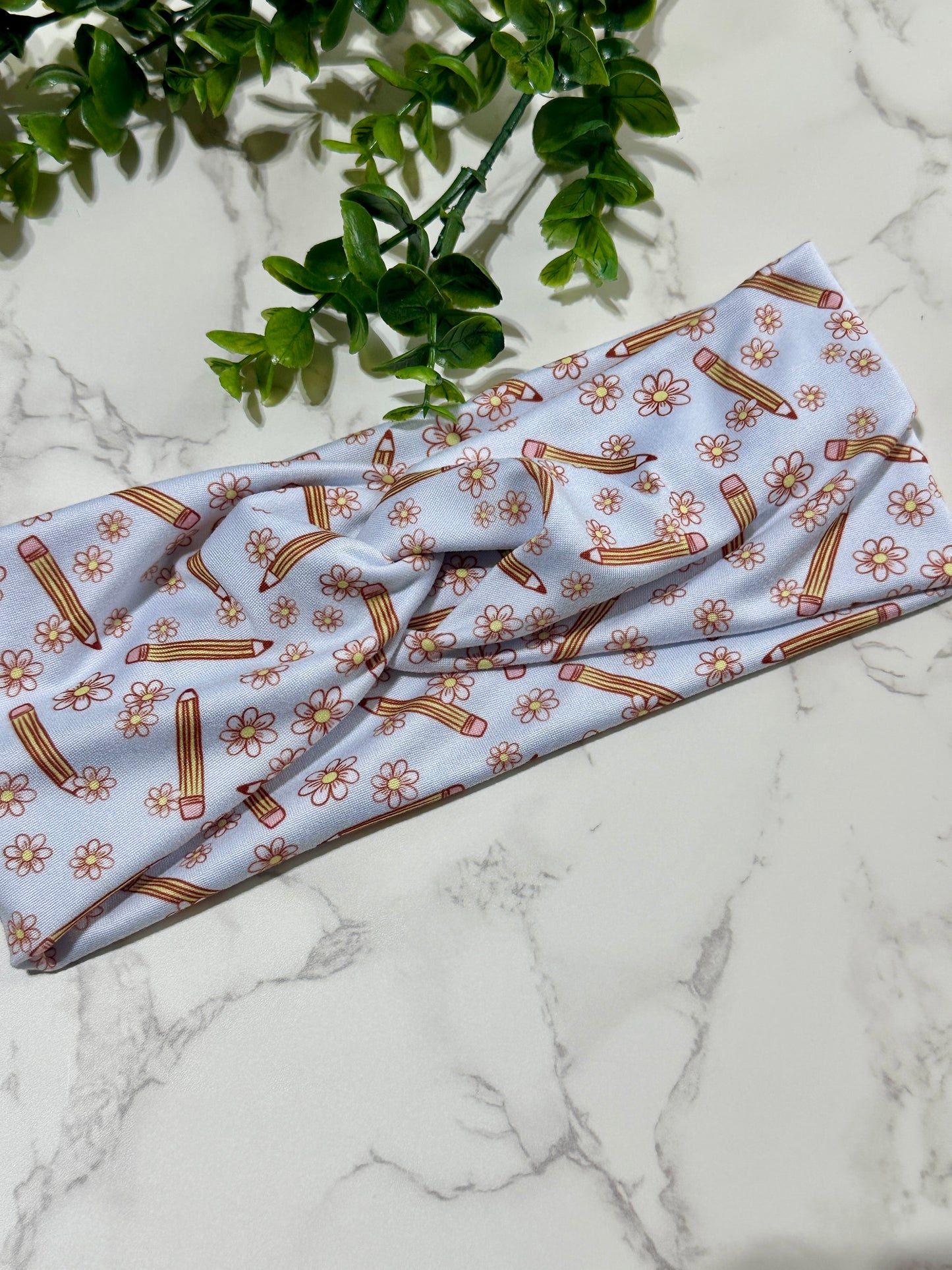 Back to School Twist Headband - Pencils