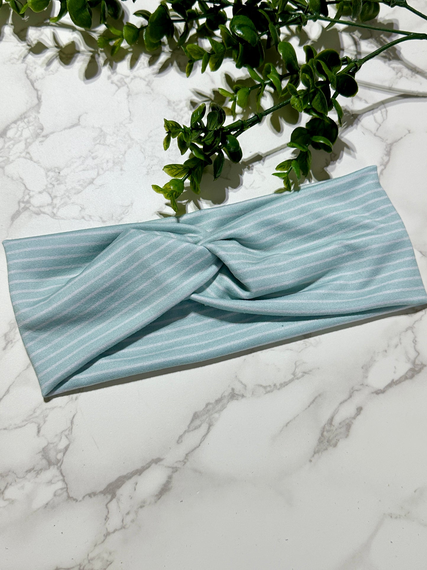 Blue/White Stripes Twist Headband