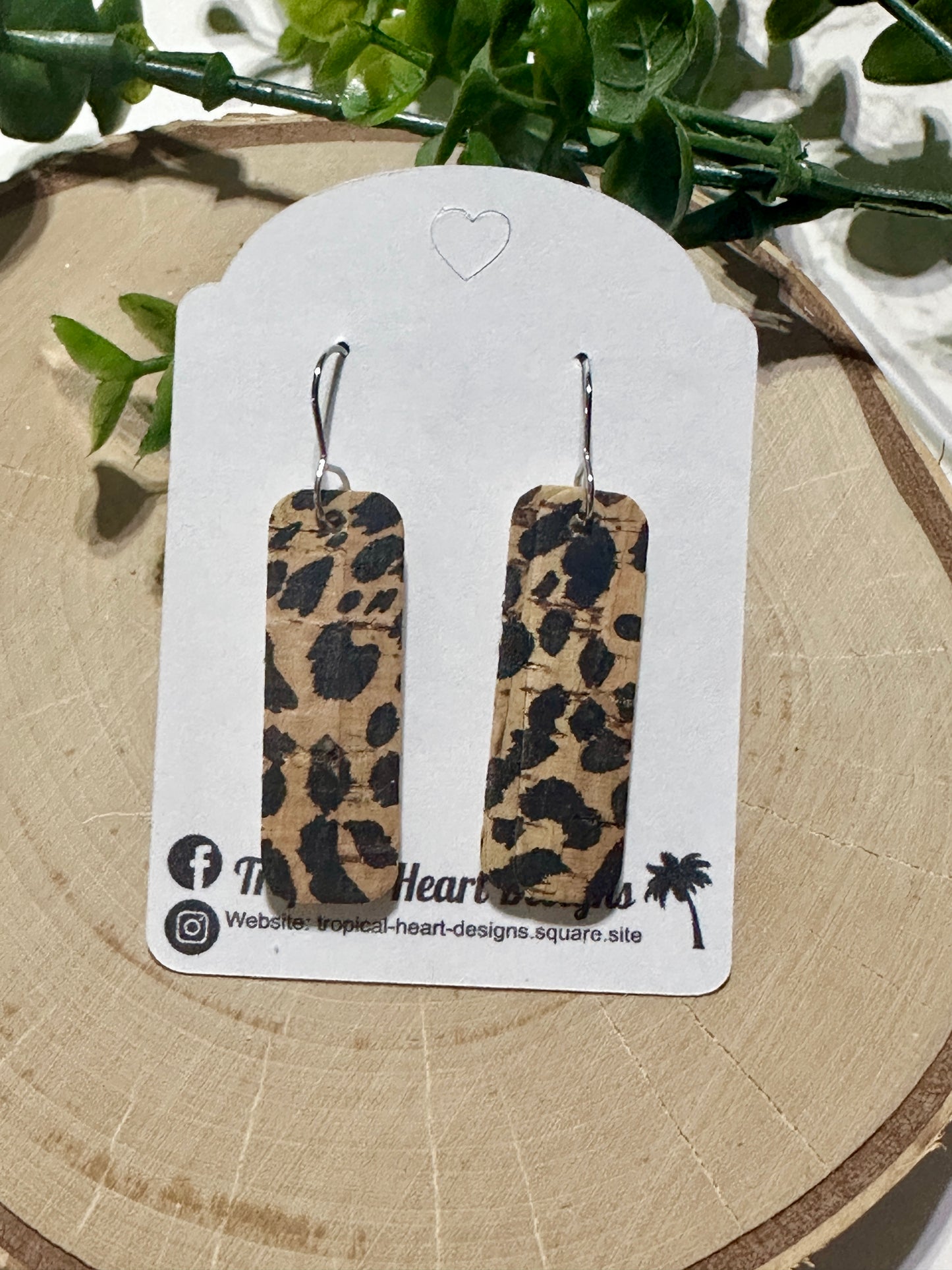 Mini Bar Earrings - Leopard