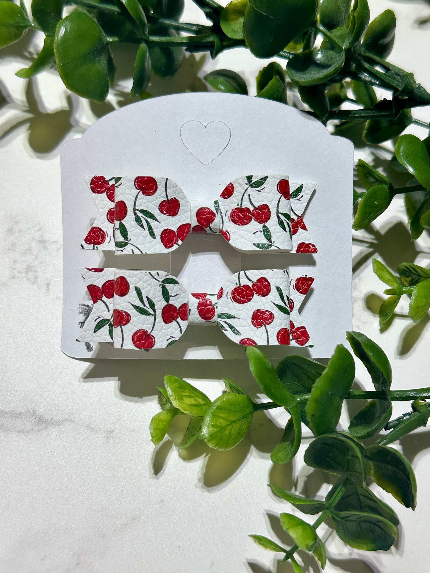 Mini Piggies Hairbow - Cherries