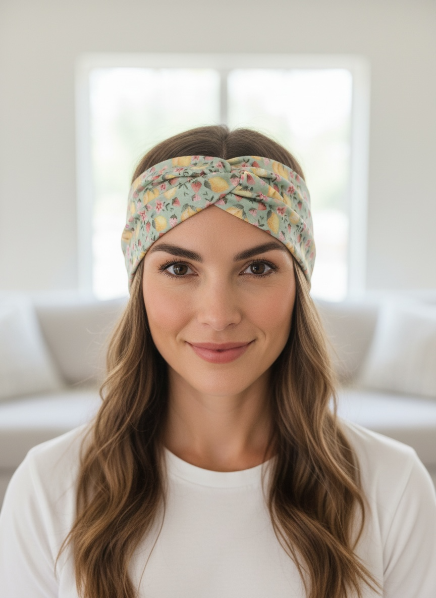 Berry Lemon Blossom Twist Headband