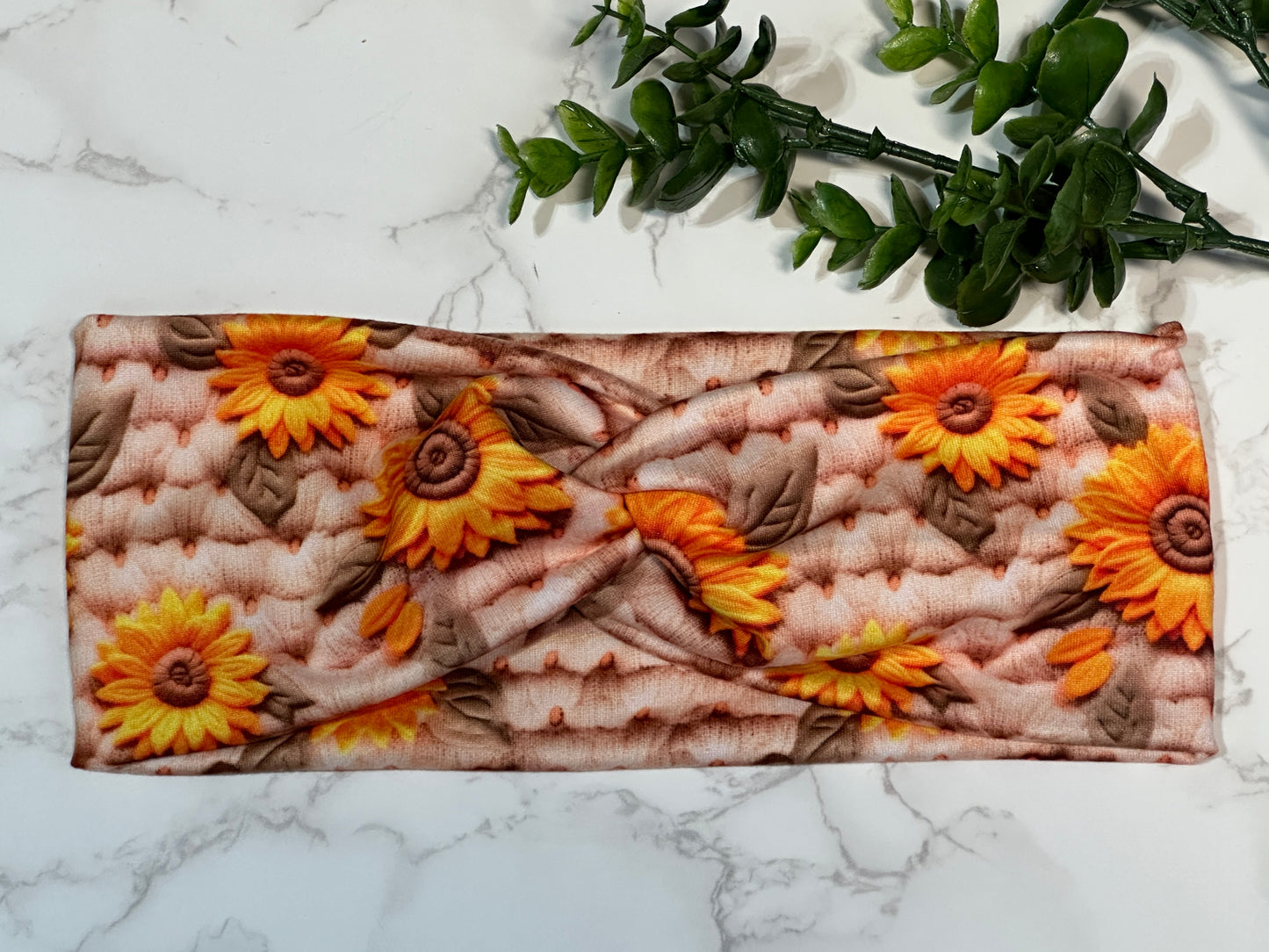 Fall Sunflower Twist Headband