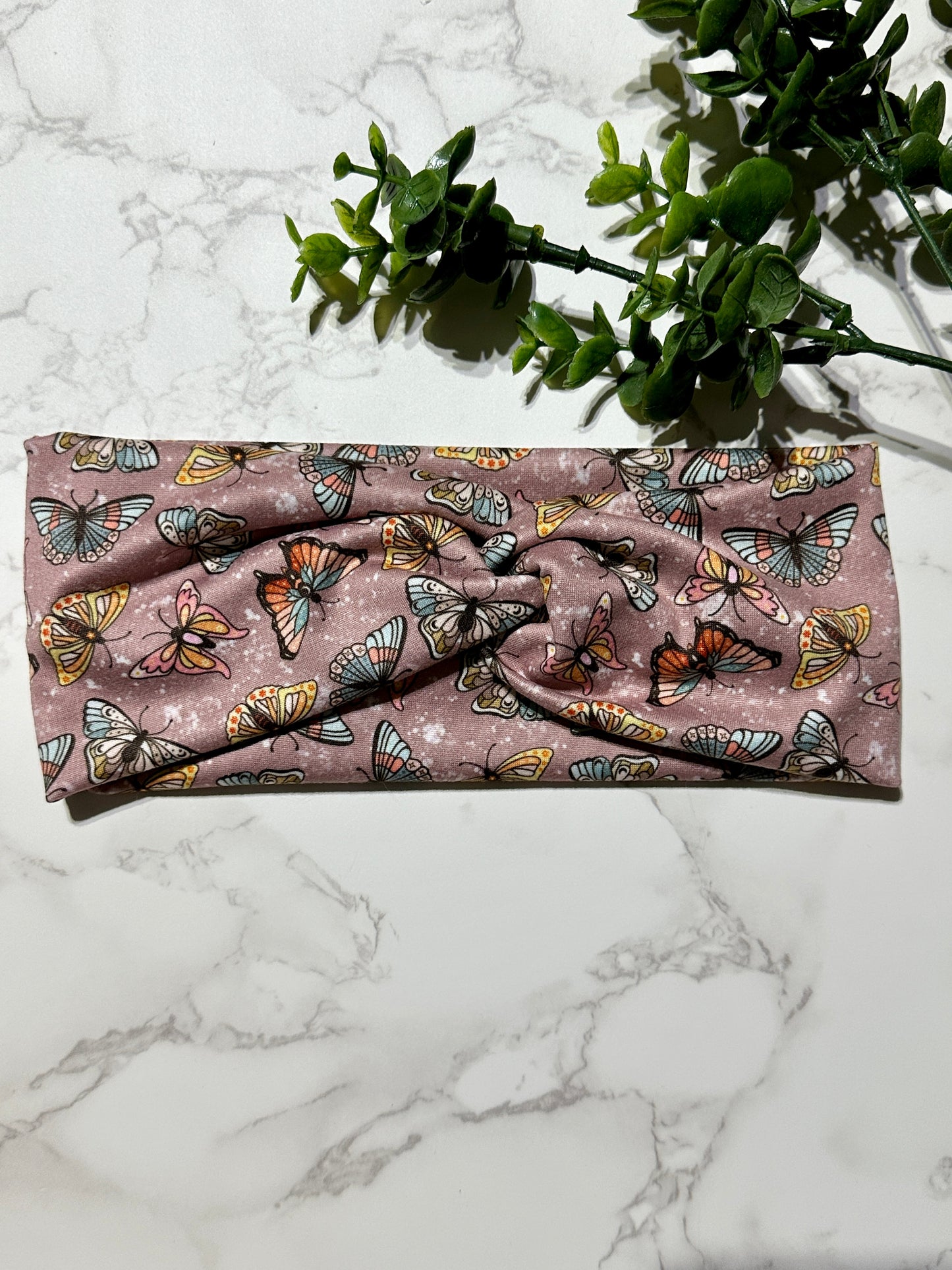 Mauve Butterfly Twist Headband