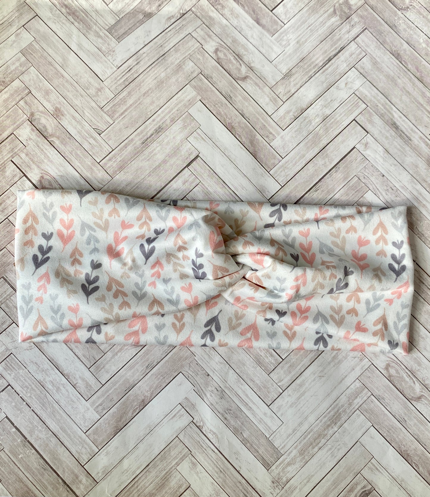 Boho/Neutral Leaves twist headband
