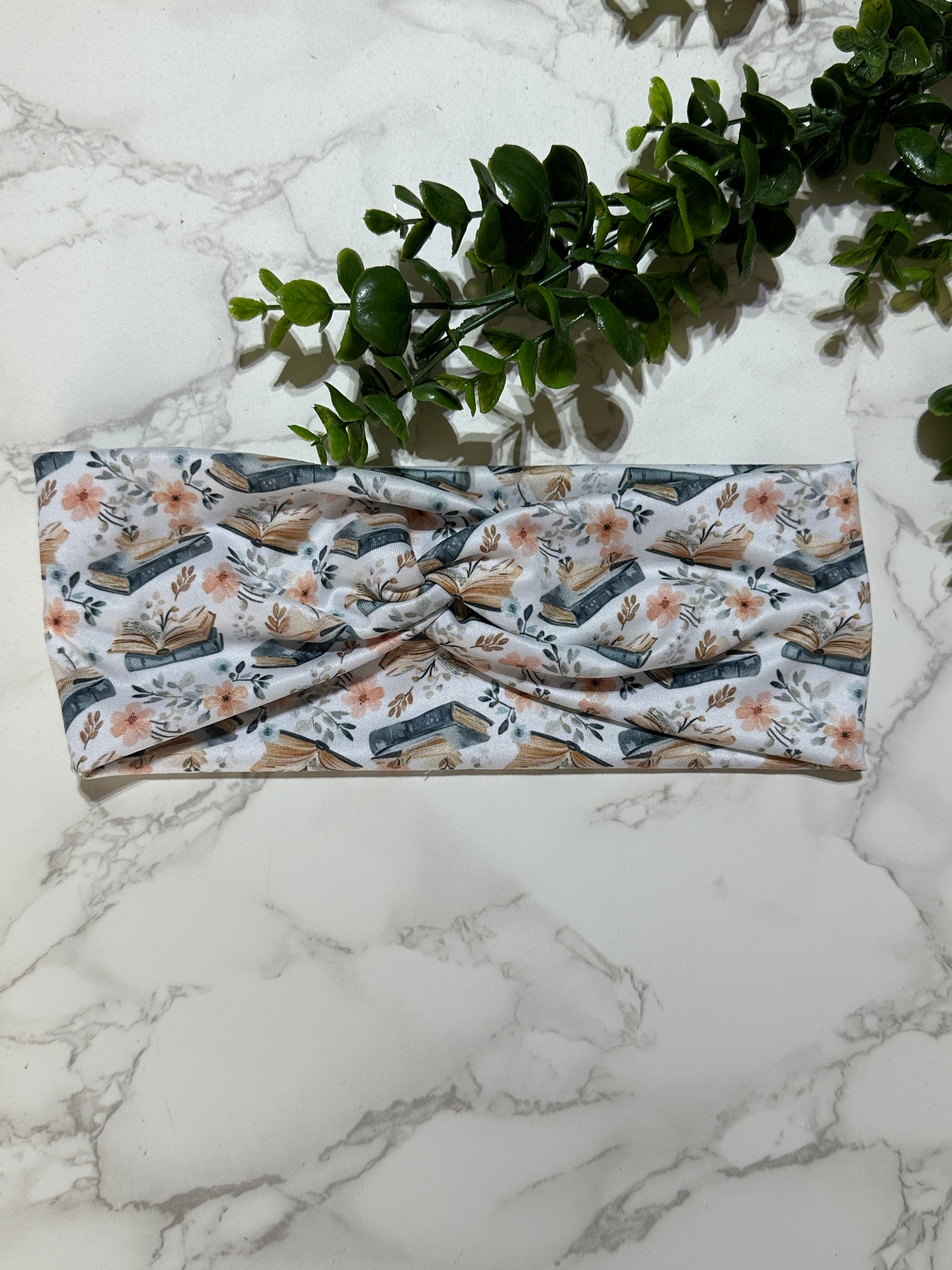 Floral Books Twist Headband