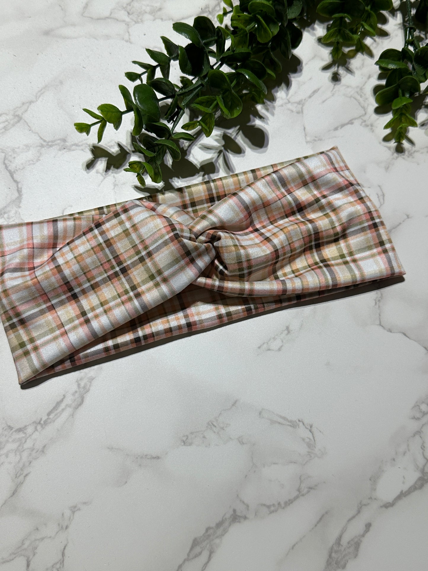 Fall Plaid Twist Headband