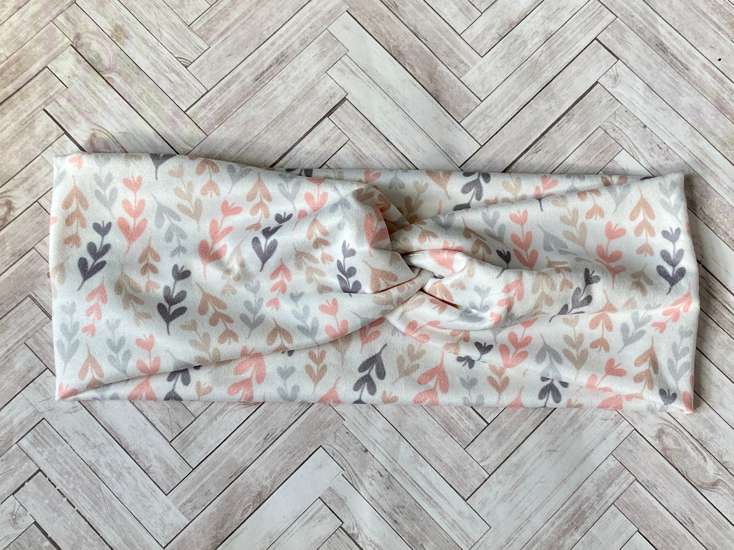 Boho/Neutral Leaves twist headband