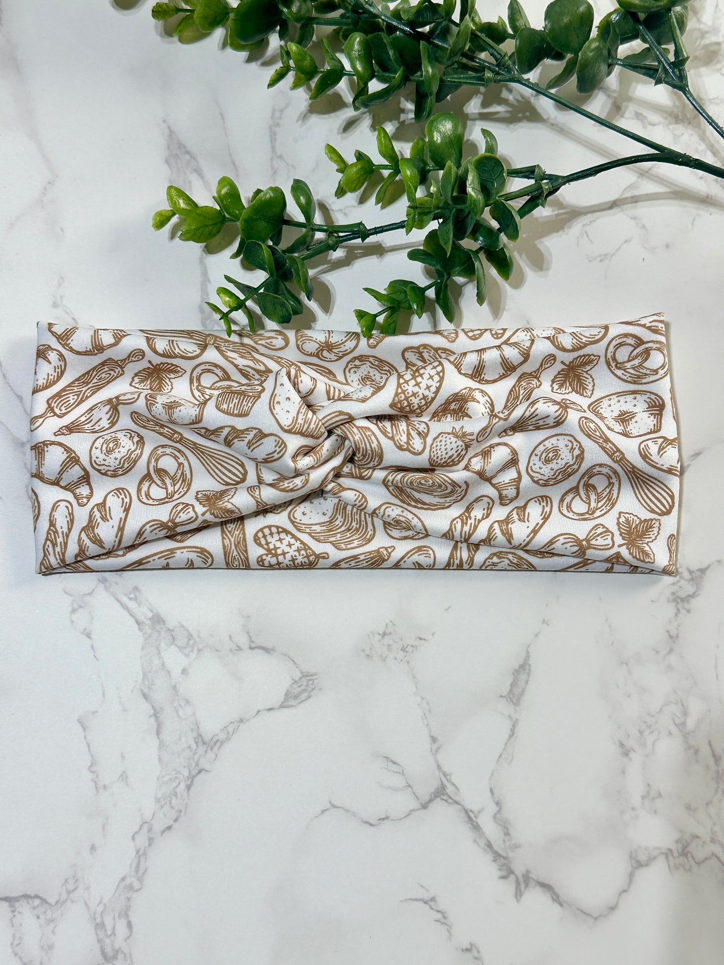 Sourdough Bread White Background Twist Headband