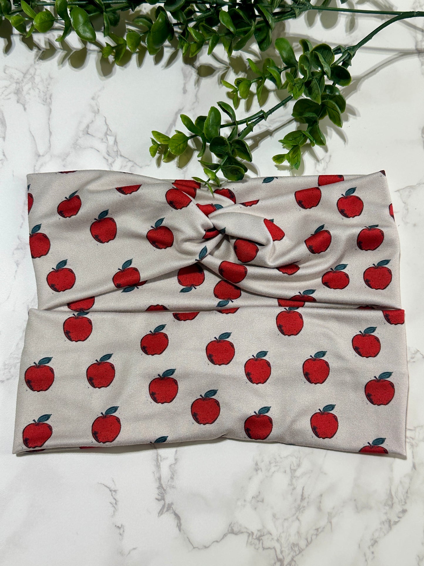 Back to School Twist Headband - Apples