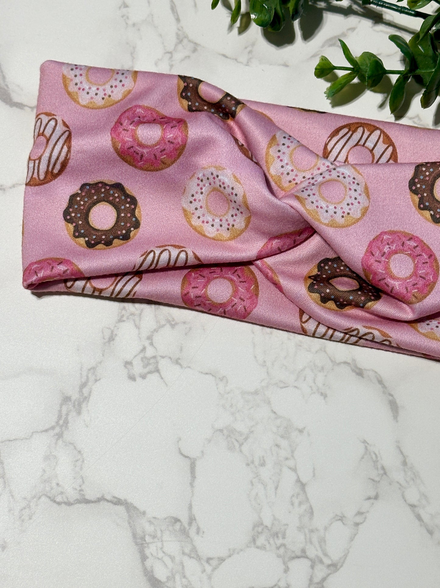 Donuts on Pink Twist Headband