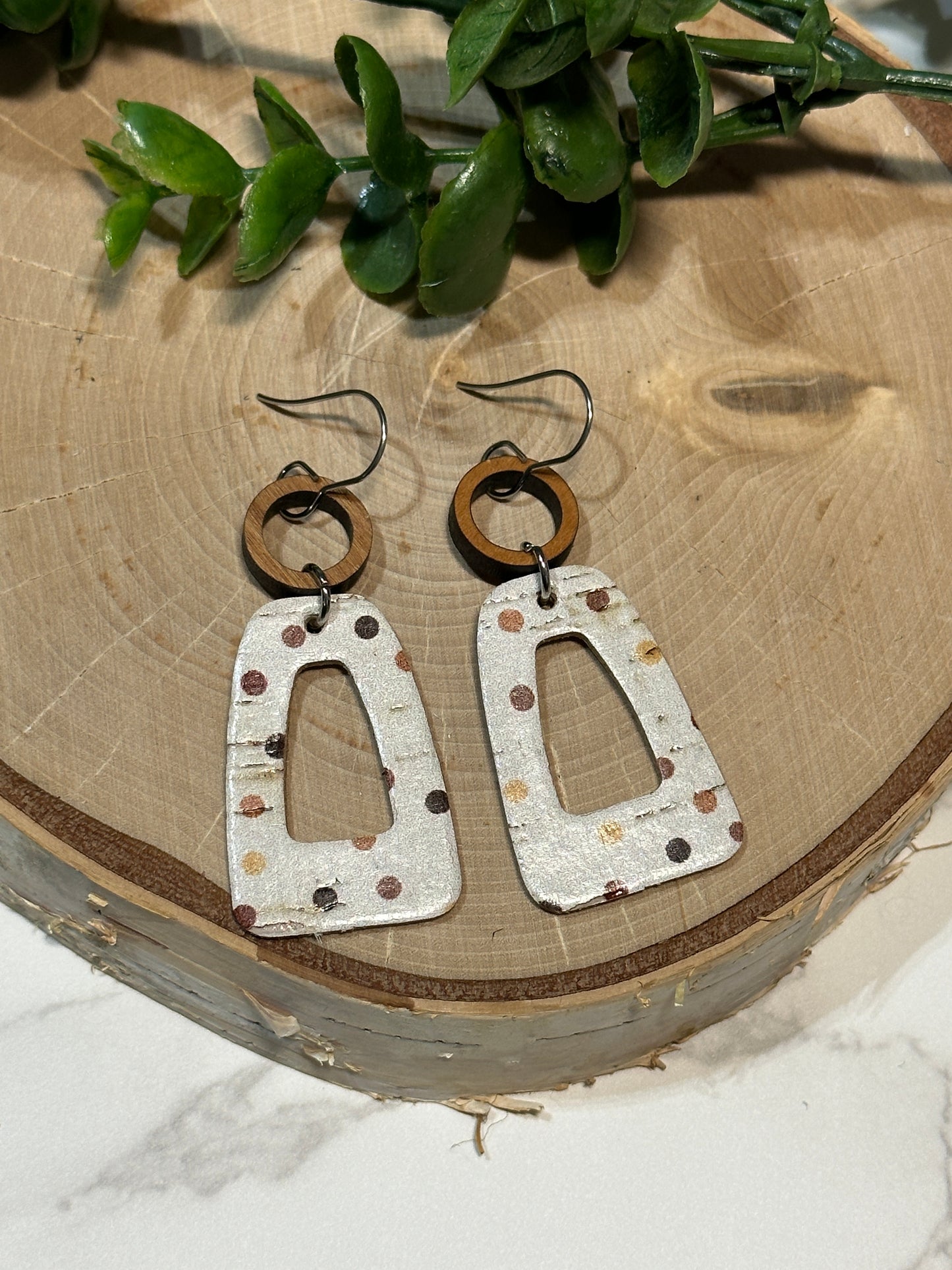 Fall Dots Open Wedge Earrings